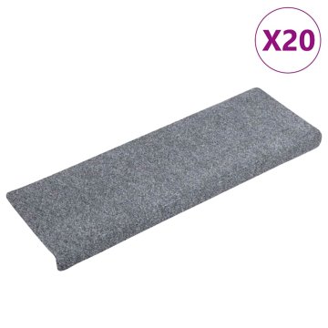 Vidaxl Preproge za stopnice samolepilne 20 kosov 65x21x4 cm svetlo sive pravokotne robove