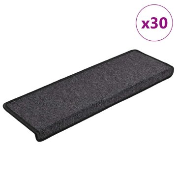 Vidaxl Stopniščne preproge 30 kosov 65x21x4 cm antracitne pravokotne robove