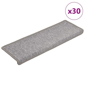 Vidaxl Stopniščne preproge 30 kosov 65x21x4 cm svetlo sive pravokotne robove