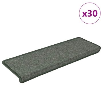 Vidaxl Stopniščne preproge 30 kosov 65x21x4 cm temno zelene pravokotne robove