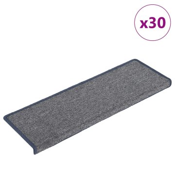 Vidaxl Stopniščne preproge 30 kosov 65x21x4 cm svetlo sive in modre pravokotne