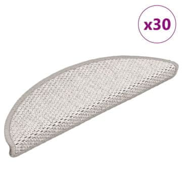 Vidaxl Samolepilne preproge za stopnice Sisal-Look 30 kosov Platina