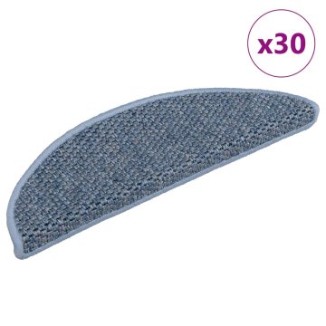Vidaxl Samolepilne preproge za stopnice sisal 30 kosov 56x17x3cm modre