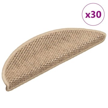 Vidaxl Samolepilne preproge za stopnice sisal 30 kosov 56x17x3cm pesek