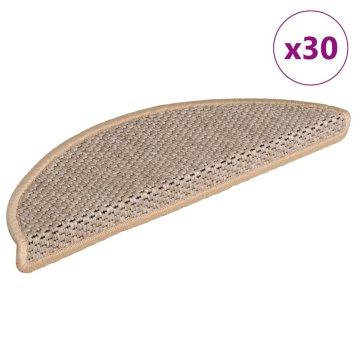 Vidaxl Samolepilne preproge za stopnice sisal 30 kosov 56x17x3 cm bež