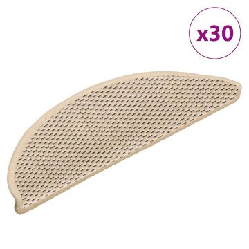Vidaxl Samolepilne preproge za stopnice sisal 30 kos 56x17x3 cm berber