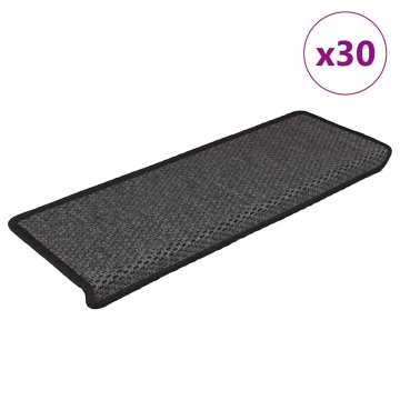 Vidaxl Samolepilne preproge za stopnice sisal 30kosov 65x21x4cm antra.