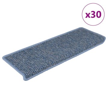 Vidaxl Samolepilne preproge za stopnice sisal 30 kosov 65x21x4cm modre
