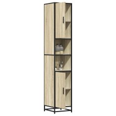 Vidaxl Kopalniška omarica sonoma hrast 35x37,5x188,5 cm inž. les