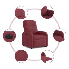 Vidaxl Električni naslanjač s funkcijo vstajanja vinsko rdeč