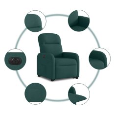 Vidaxl Električni naslanjač s funkcijo vstajanja temno zeleno blago