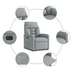 Vidaxl Električni naslanjač svetlo sivo blago