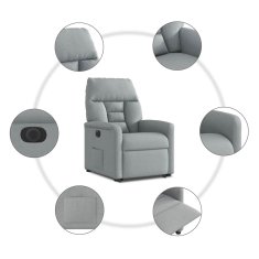 Vidaxl Električni naslanjač s funkcijo vstajanja svetlo siv