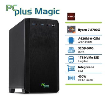 PCplus MAGIC računalnik, AMD Ryzen 7 8700G, 32GB, SSD1TB, FreeDOS