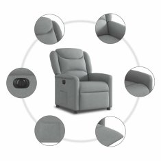 Vidaxl Električni naslanjač svetlo sivo blago