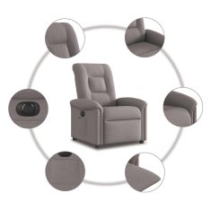 Vidaxl Električni naslanjač taupe blago