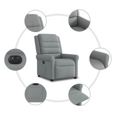 Vidaxl Električni naslanjač svetlo sivo blago