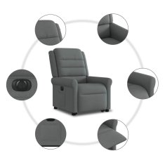 Vidaxl Električni naslanjač s funkcijo vstajanja temno siv