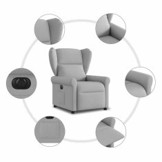 Vidaxl Električni naslanjač sivo blago