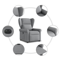 Vidaxl Električni naslanjač s funkcijo vstajanja svetlo siv