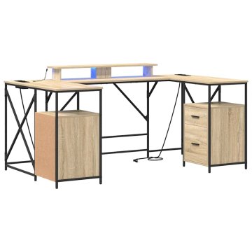 Vidaxl Miza Sonoma hrast Inženirski les 182 x 101 x 87,5 cm