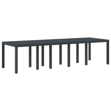 Vidaxl Vrtna miza Antracit 300 x 100 x 73 cm poli ratan