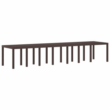 Vidaxl Vrtna miza Rjava 400 x 100 x 73 cm poli ratan