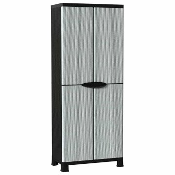 Vidaxl Plastična omarica 68x39x171,5 cm videz ratana