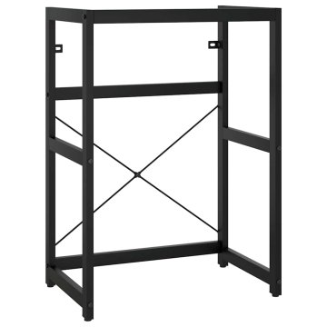 Vidaxl Kopalniški regal črn 59x38x83 cm železo