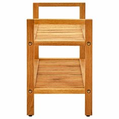 Vidaxl Stojalo za čevlje z 2 policama 100x27x40 cm trdna hrastovina