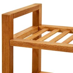 Vidaxl Stojalo za čevlje z 2 policama 100x27x40 cm trdna hrastovina