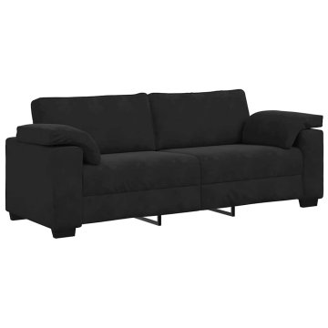 Vidaxl Trosed črn 220x77x82 cm žamet