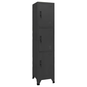 Vidaxl Omara s ključavnico antracitna 38x45x180 cm jeklo