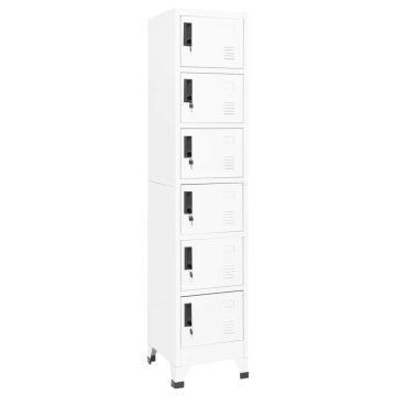 Vidaxl Omara s ključavnico bela 38x40x180 cm jeklo