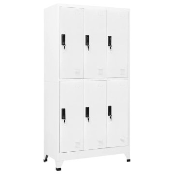 Vidaxl Omara s ključavnico bela 90x45x180 cm jeklo