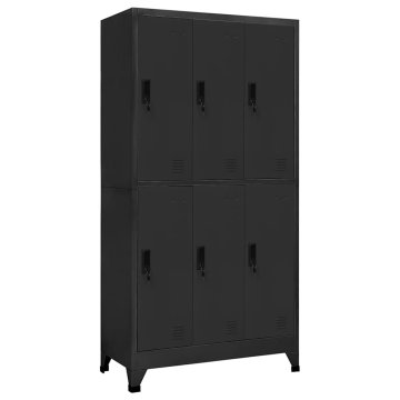 Vidaxl Omara s ključavnico antracitna 90x45x180 cm jeklo