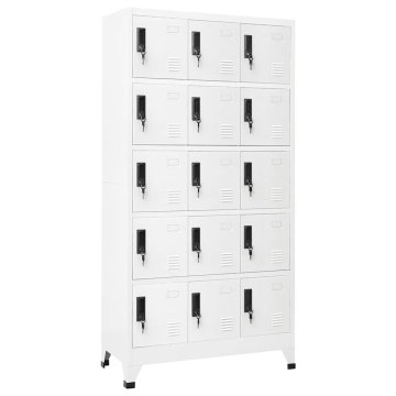 Vidaxl Omara s ključavnico bela 90x40x180 cm jeklo