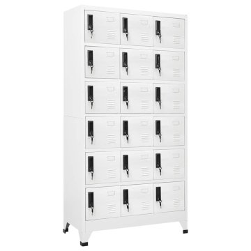 Vidaxl Omara s ključavnico bela 90x40x180 cm jeklo