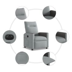 Vidaxl Električni naslanjač svetlo sivo blago