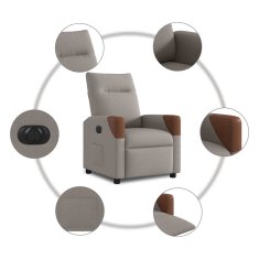 Vidaxl Električni naslanjač taupe blago