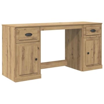 Vidaxl Miza s predalom Umetni hrast Inženirski les 154,5 x 50 x 75 cm