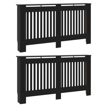 Vidaxl Pokrov radiatorja 2 kos Črna 152 x 19 x 81,5 cm Inženirski les