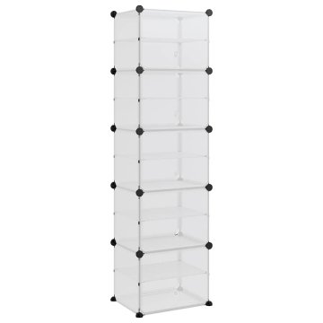 Vidaxl Stojalo za čevlje prozorno 44x31,5x153,5 cm PP