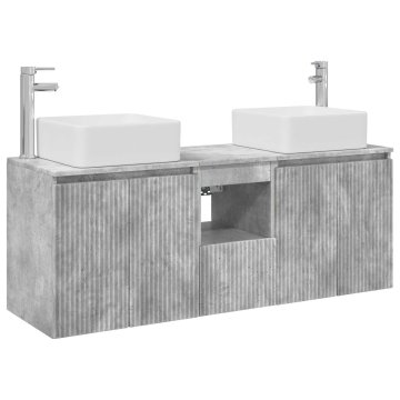 Vidaxl Komplet omaric za kopalnico 3 kos Betonsko siva