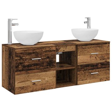 Vidaxl Komplet omaric za kopalnico 3 kos Star les 129 x 41 x 80 cm