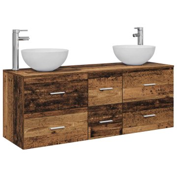 Vidaxl Komplet omaric za kopalnico 3 kos Star les 129 x 35 x 80 cm
