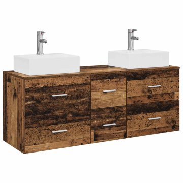 Vidaxl Komplet omaric za kopalnico 3 kos Star les 129 x 41 x 79,5 cm
