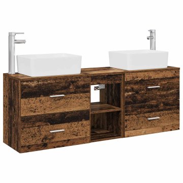 Vidaxl Komplet omaric za kopalnico 3 kos Star les 136 x 35 x 80 cm