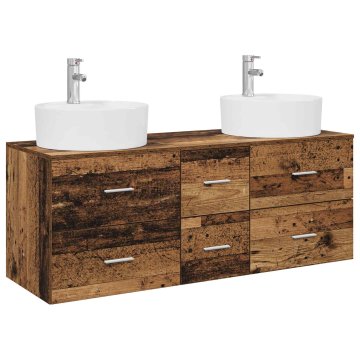 Vidaxl Komplet omaric za kopalnico 3 kos Star les 129 x 44,5 x 82 cm