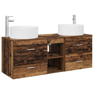 Vidaxl Komplet omaric za kopalnico 3 kos Star les 129 x 44,5 x 80 cm